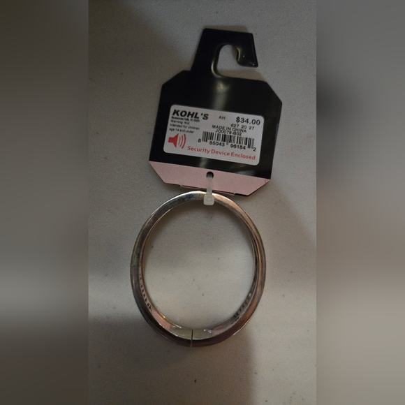 Juicy Couture Silver Tone Bangle with Pink Interior Trim - Picture 5 of 5
